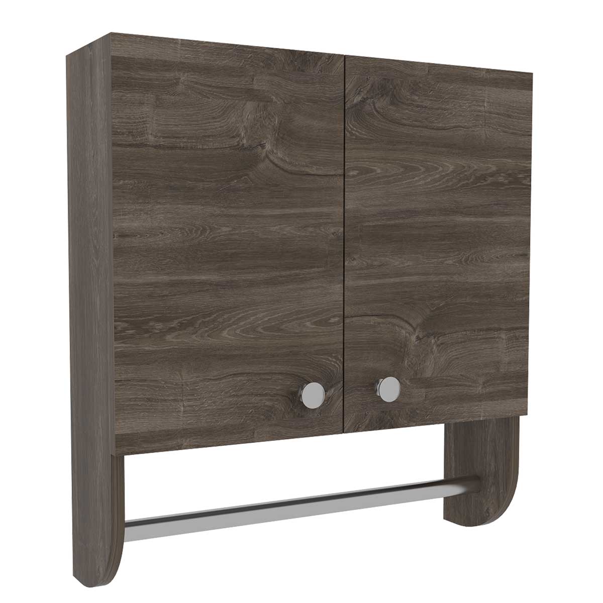 GABINETE DE BAÑO ORGANIZADOR ARMABLE CON DOS ESTANTES Y TOALLERO MODELO RIVERA