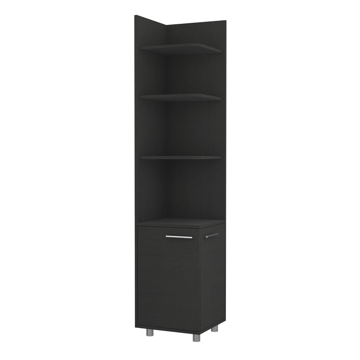 ESTANTE RACK ESQUINERO ARMABLE PARA BAÑO CON ESTANTES Y PUERTAS COLOR CAFE