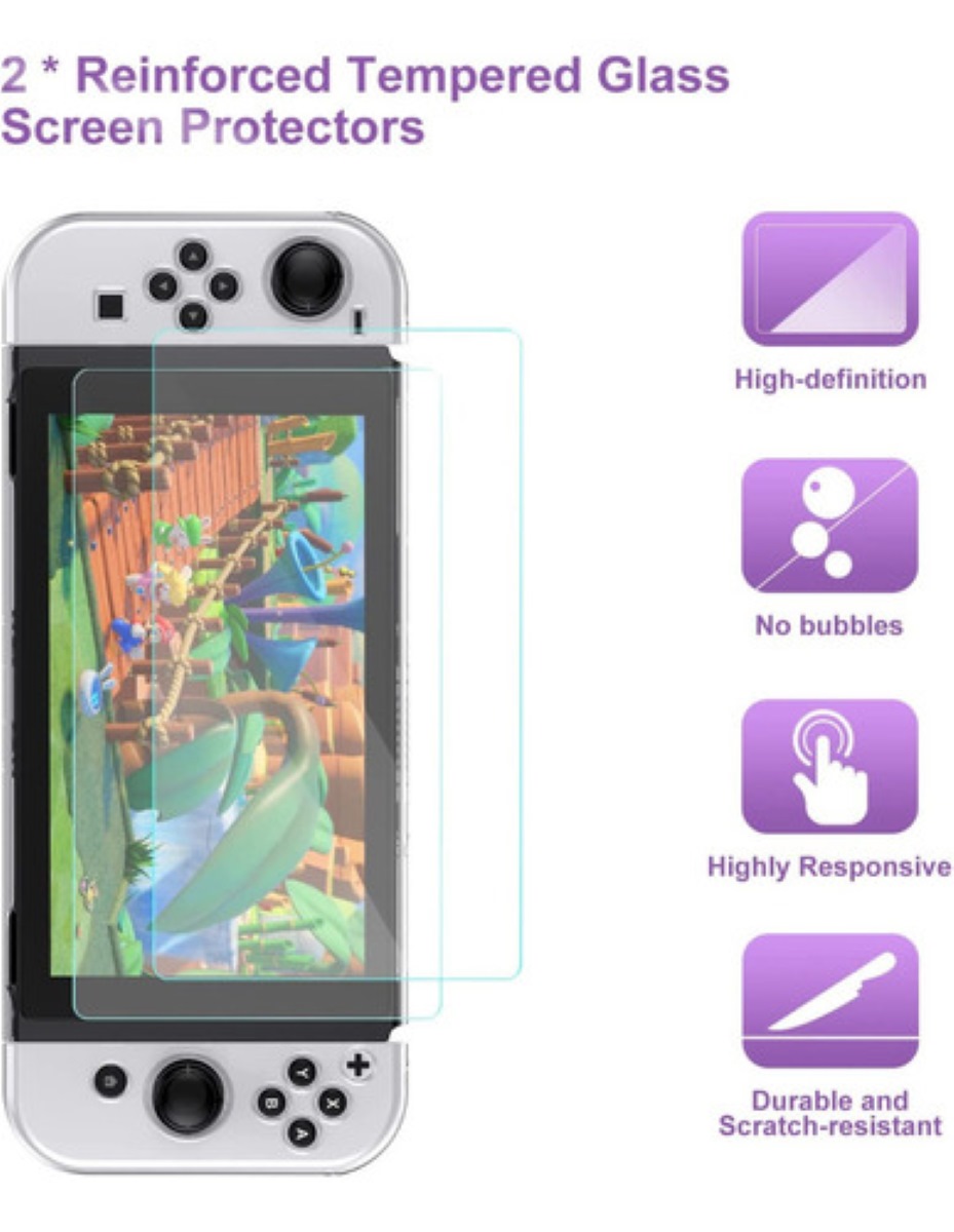 Kit De 15 Accesorios Para Nintendo Switch Con Funda Morado