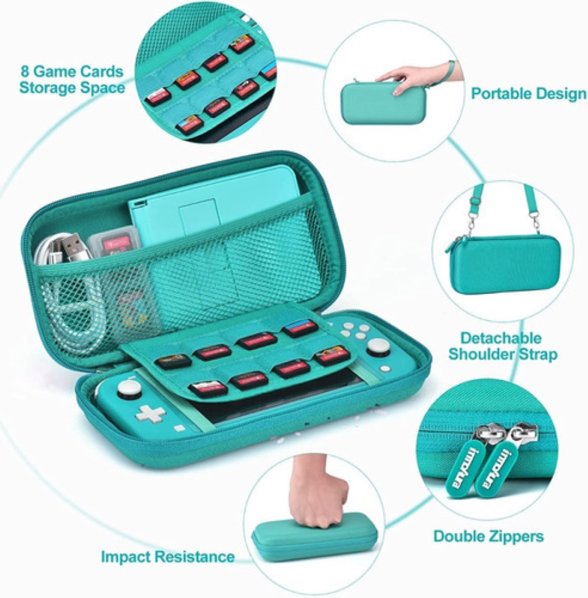 Kit De 16 Accesorios Fundas Y Estuches Para Nintendo Switch Verde