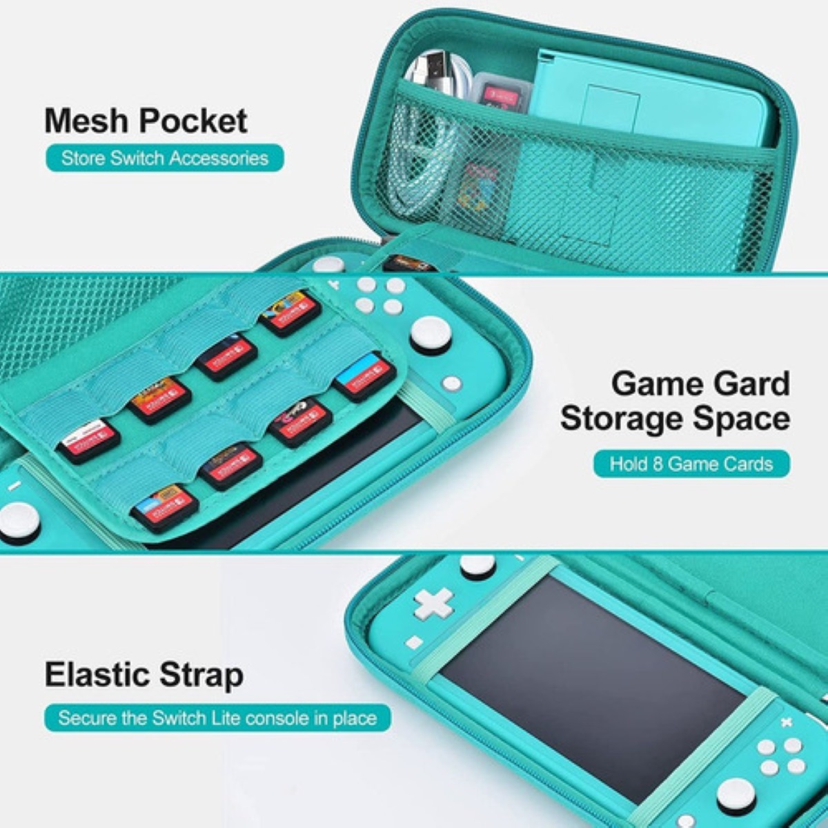 Kit De 16 Accesorios Fundas Y Estuches Para Nintendo Switch Verde