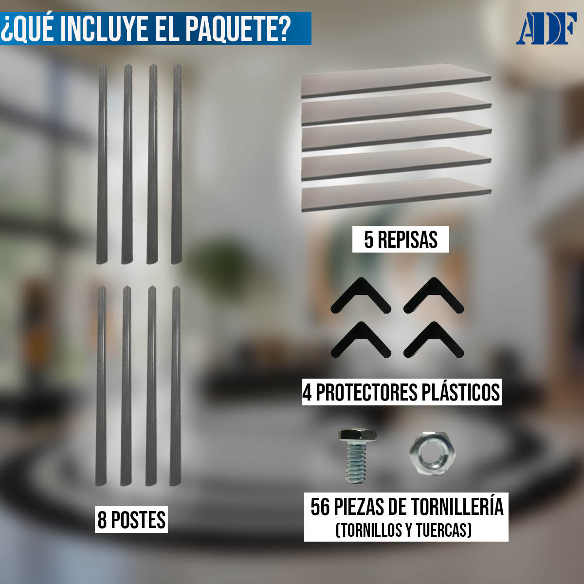  ADF Estante Anaquel Metálico con 5 Repisas Ajustable 190x84x30cm Organizador Color Gris Carga 250kg 