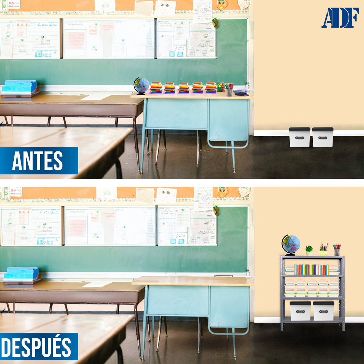 ADF Estante Anaquel Metálico con 4 Repisas Ajustable 100x84x30cm Organizador Color Gris, Carga 200Kg