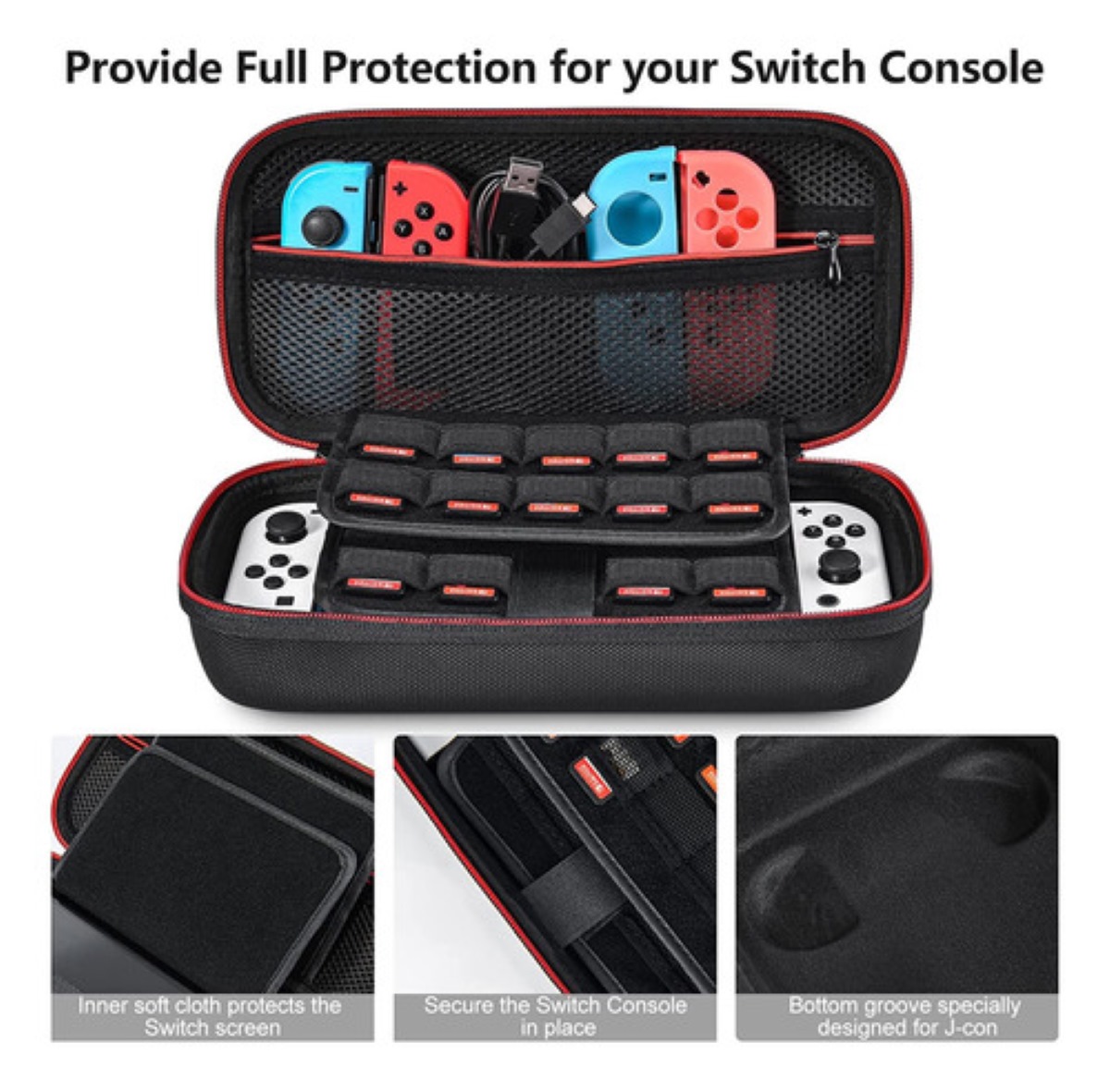 Kit De Accesorios Para Nintendo Switch/oled Bolso De Mano Negro 