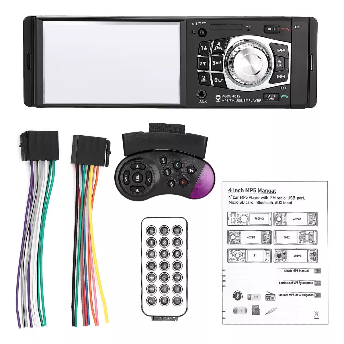 Auto Estéreo Bluetooth, Reproductor Mp5/mp4/mp3 Para Coche