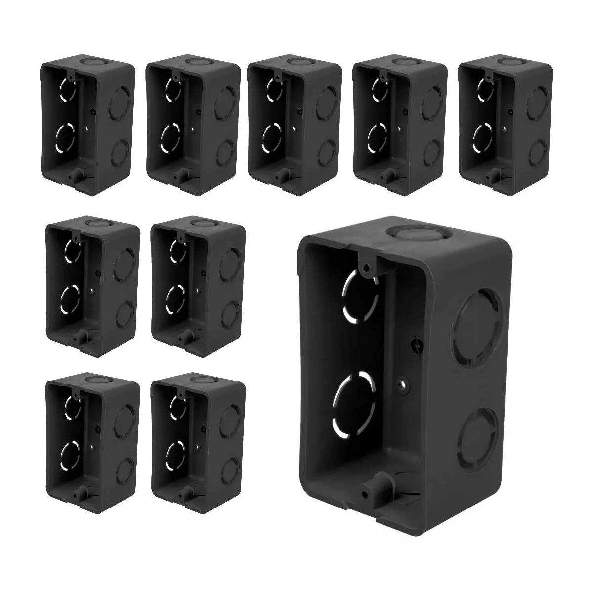 Kit De 10 Cajas Tipo Chalupa 4x2 De Plástico, Anticorrosiva