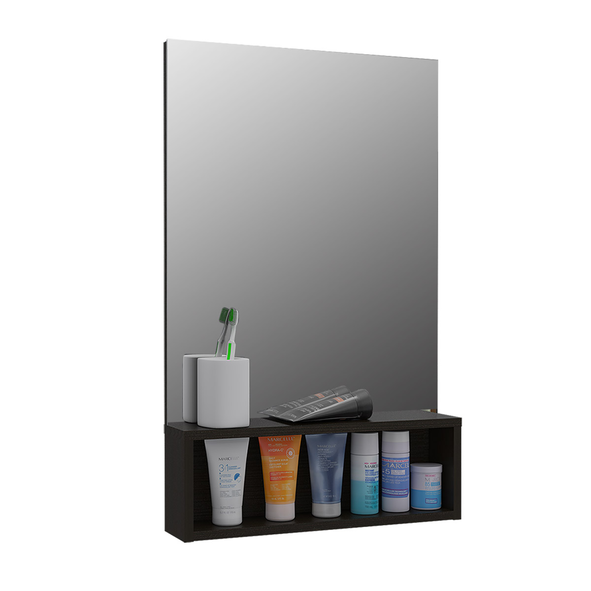 ESPEJO DE BAÑO CON REPISA ARMABLE MODELO BOLTON