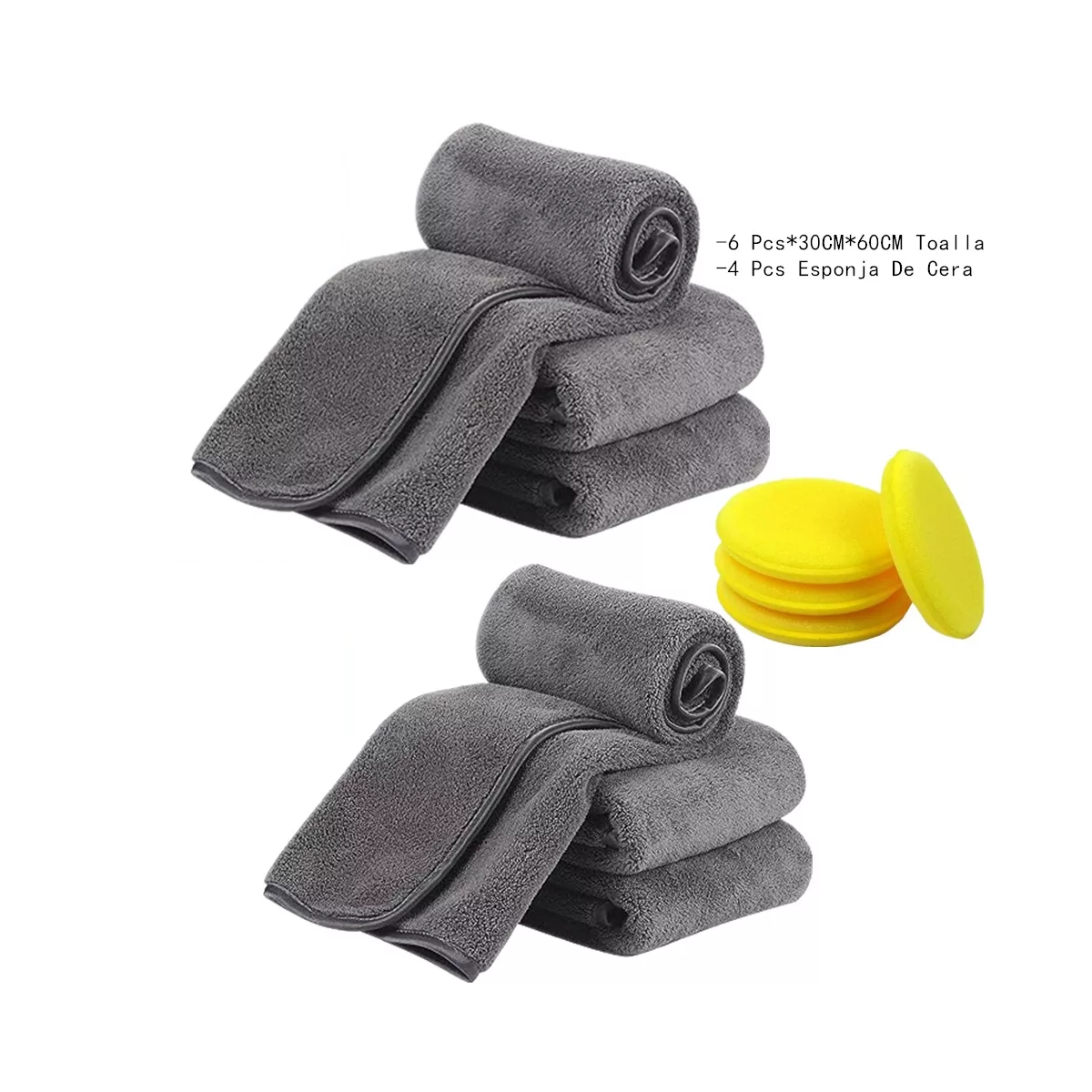 Set 6 Paño Mágico Seco Con Toalla Superfina, 30*60cm Gris