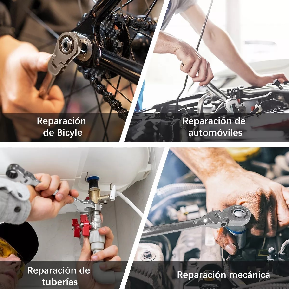 Kit Herramientas Mecanicas Llaves Combinadas Con Matraca 9pc