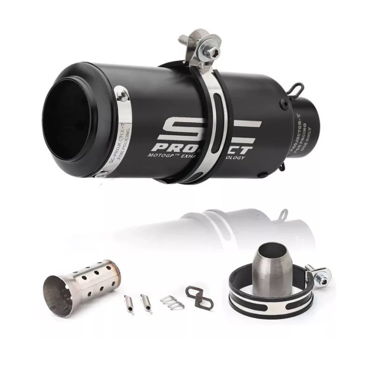 Escape De Moto Deportivo 51 Mm De Acero Inoxidable Universal Negro