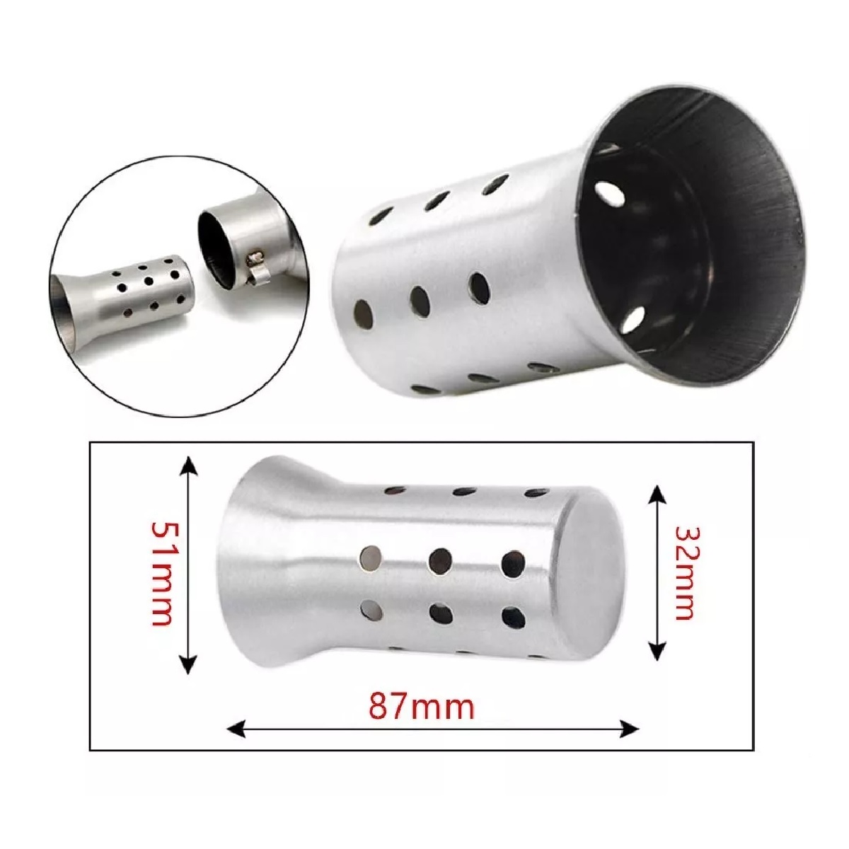 Escape De Moto Deportivo 51 Mm De Acero Inoxidable Universal Negro