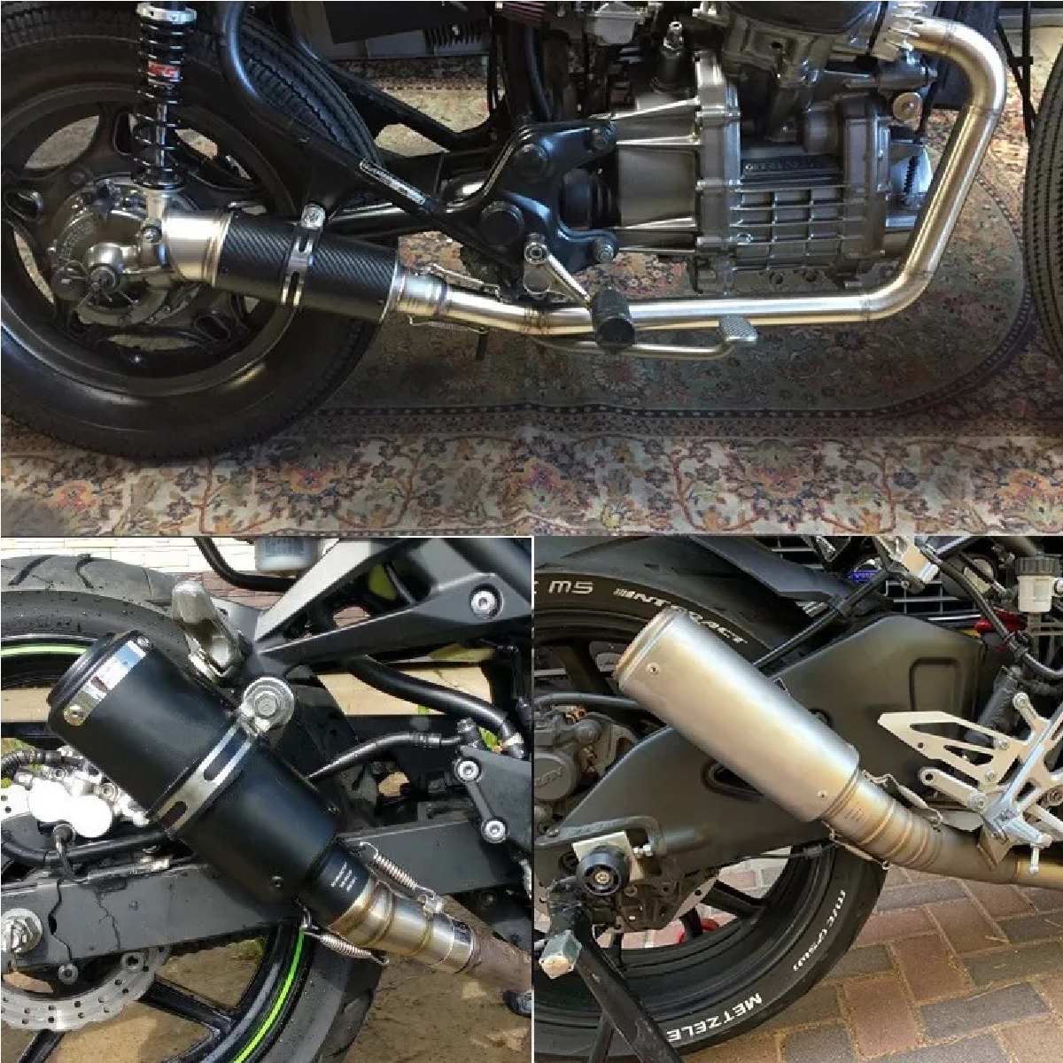 Escape De Moto Deportivo 51 Mm De Acero Inoxidable Universal Negro