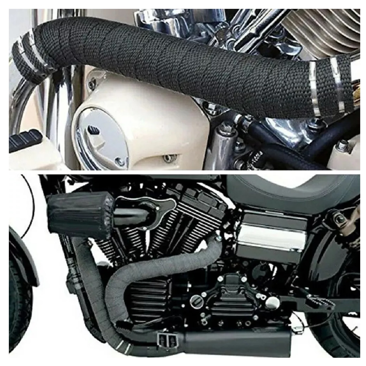 Cinta Termica Escape Moto Anti Quemadura Decorativa 5m Negro