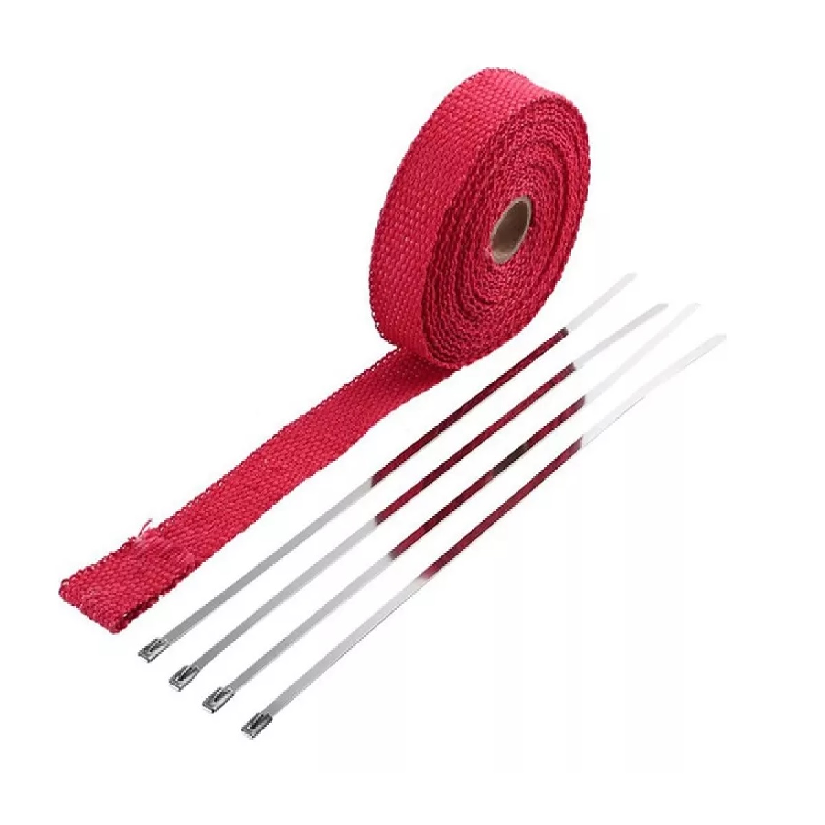 Cinta Térmica Escape Moto Headers 5mx2.5cm Alta Temperatura Rojo