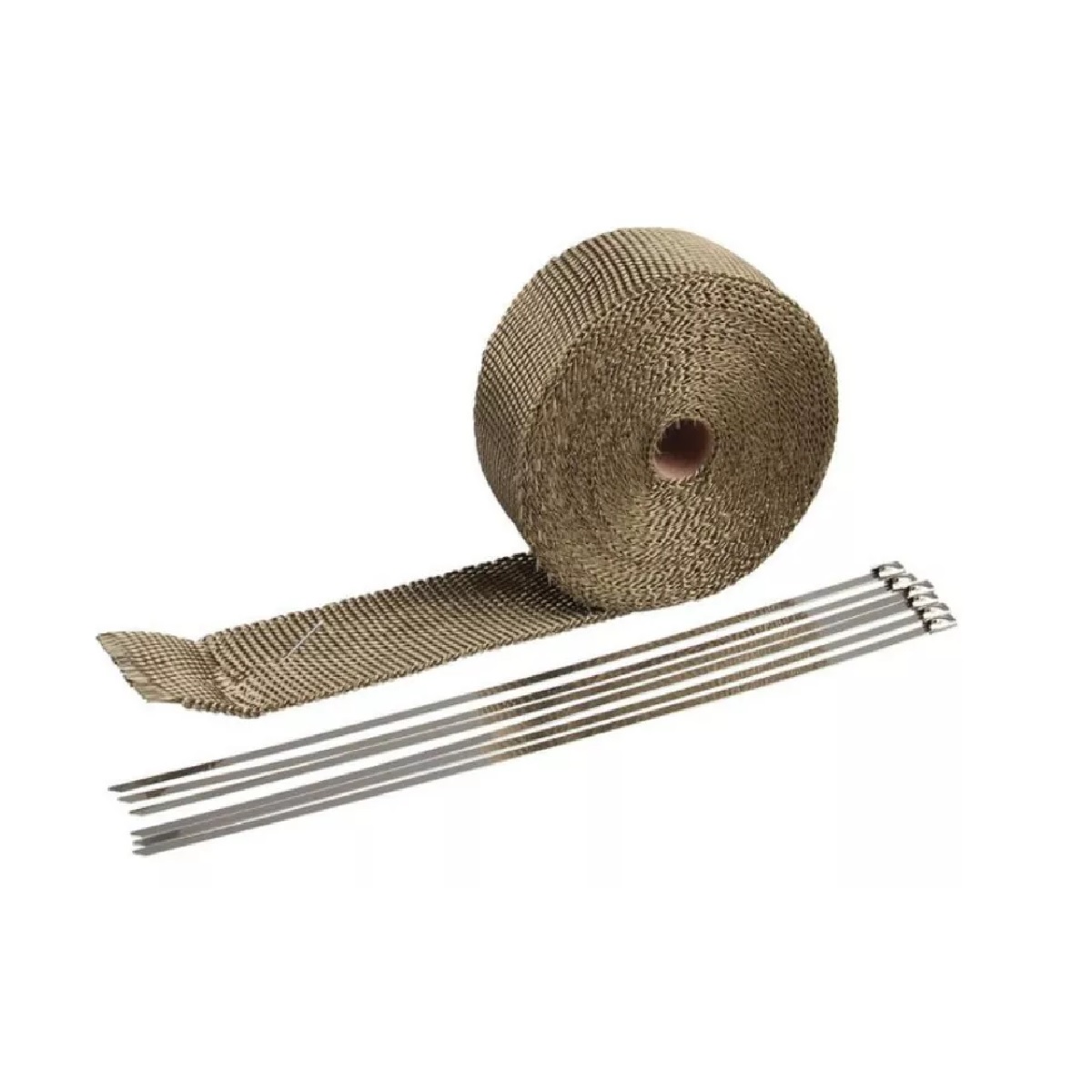 Cinta Térmica Escape Moto Headers 5mx2.5cm Alta Temperatura Titanio