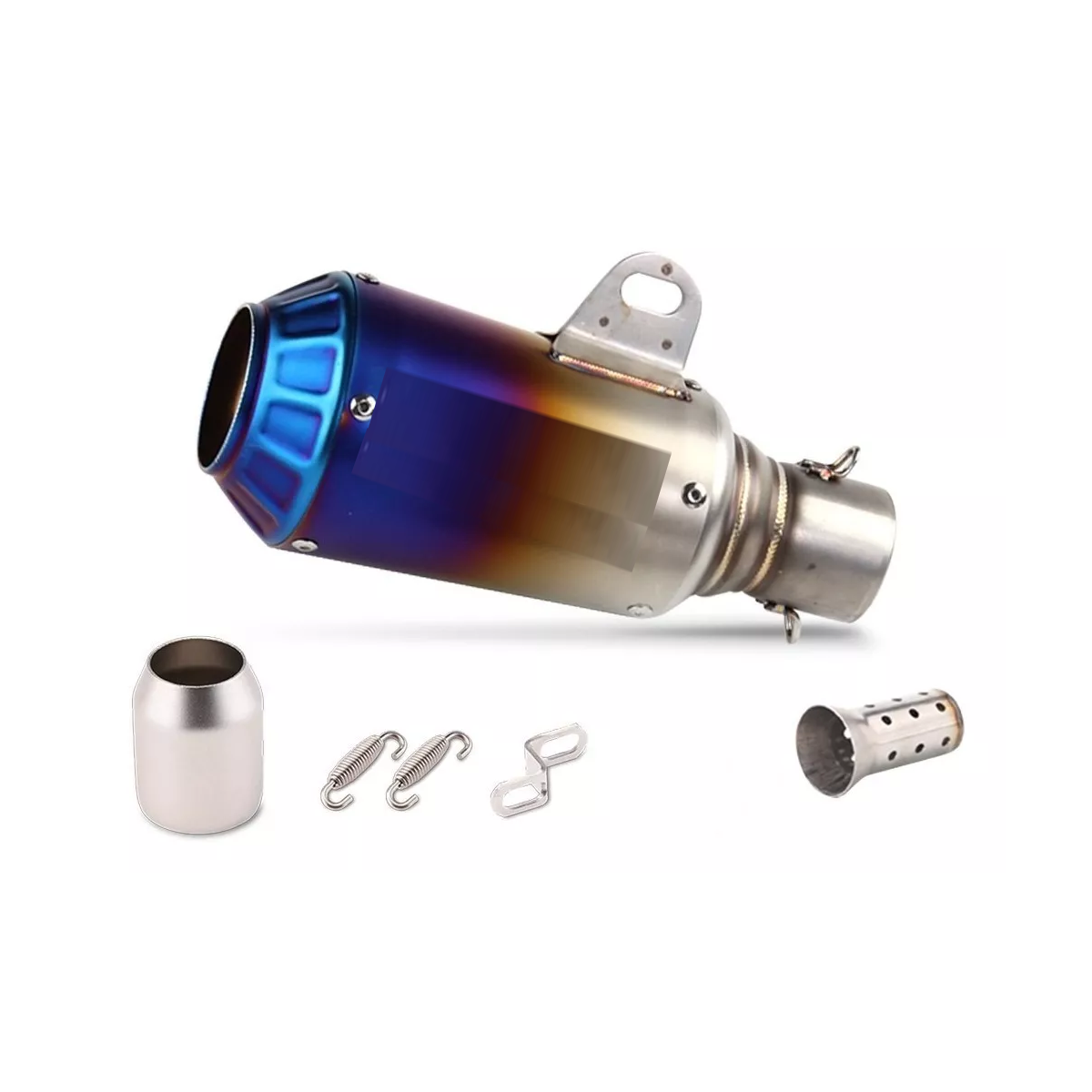 Escape Moto Deportivo Y Silenciador Acero Inoxidable 51mm Azul
