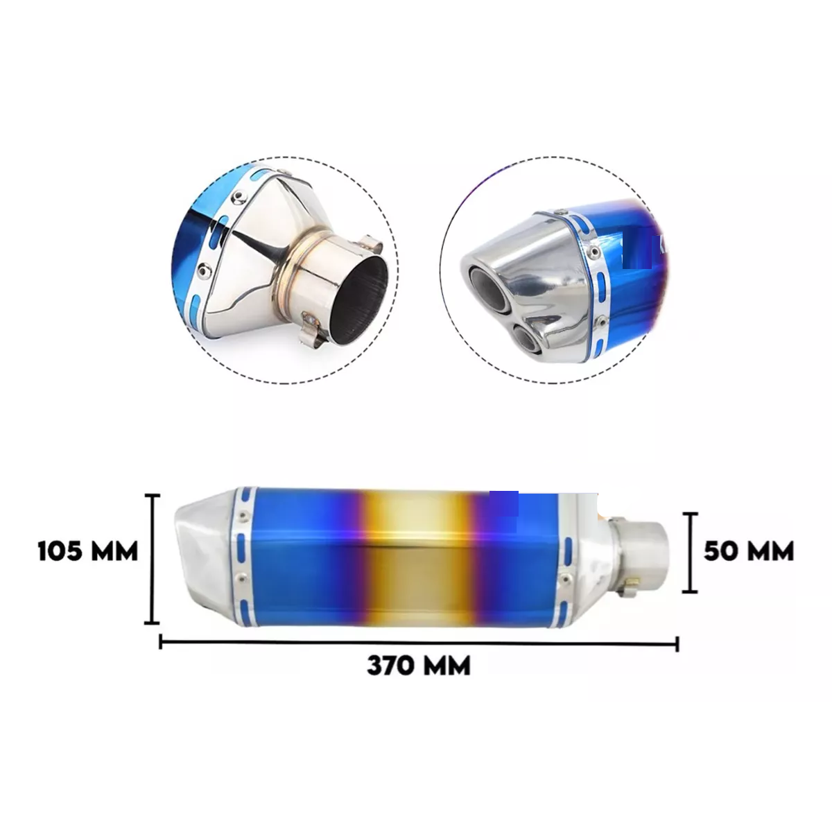 Tubo De Escape Para Moto Deportiva Italika Universal 38-51mm