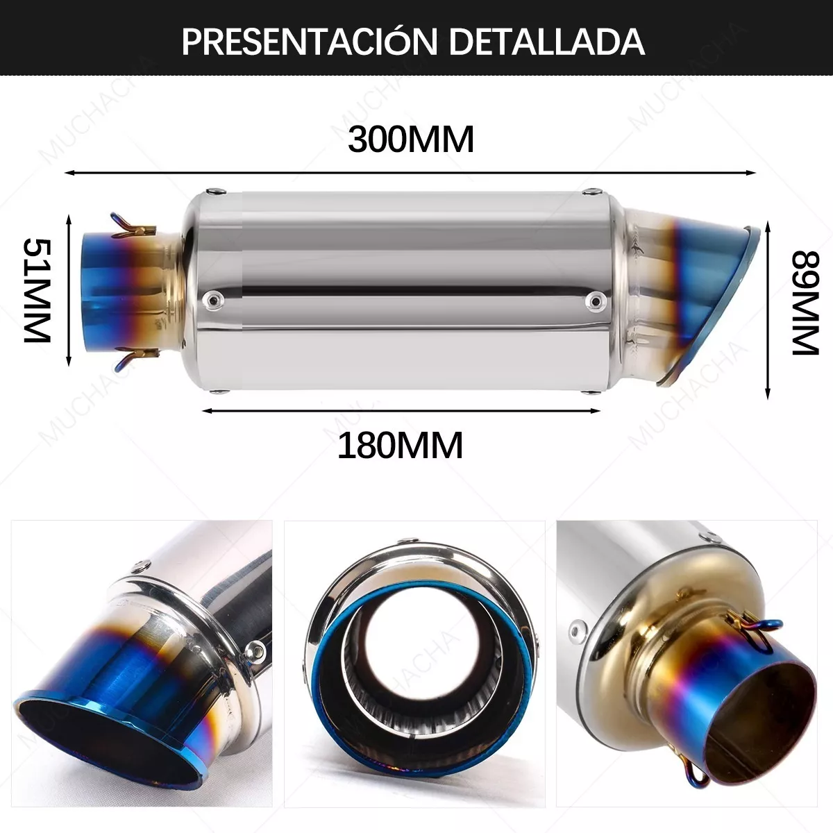 Escape Silenciador Para Moto 51mm Universal Escape Deportivo
