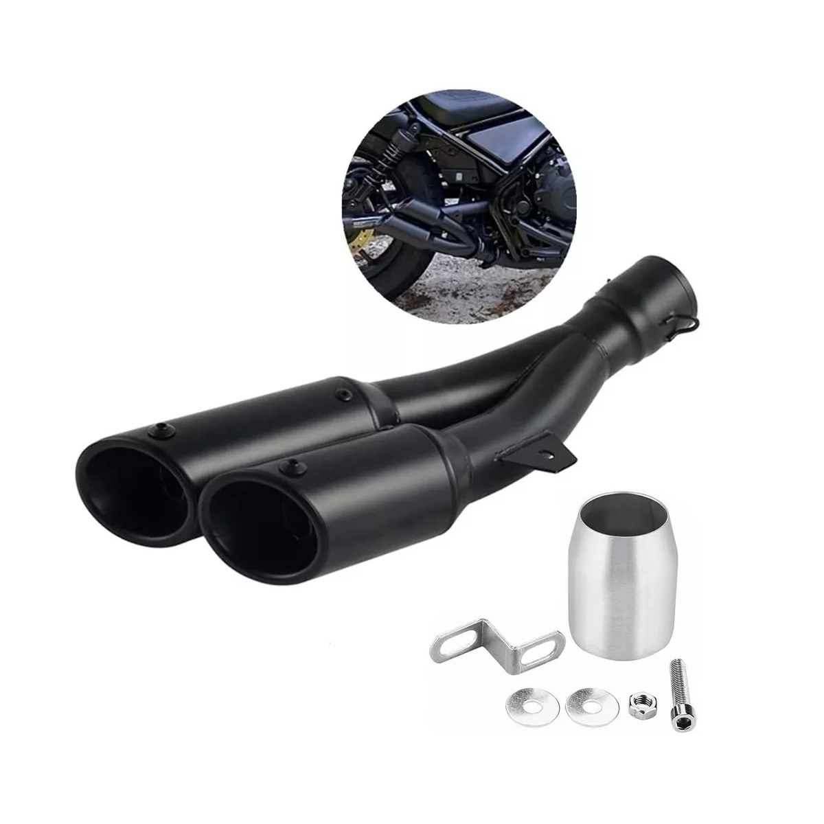 Escape Silenciador Para Moto 38-51mm Doble Escapes Tubos