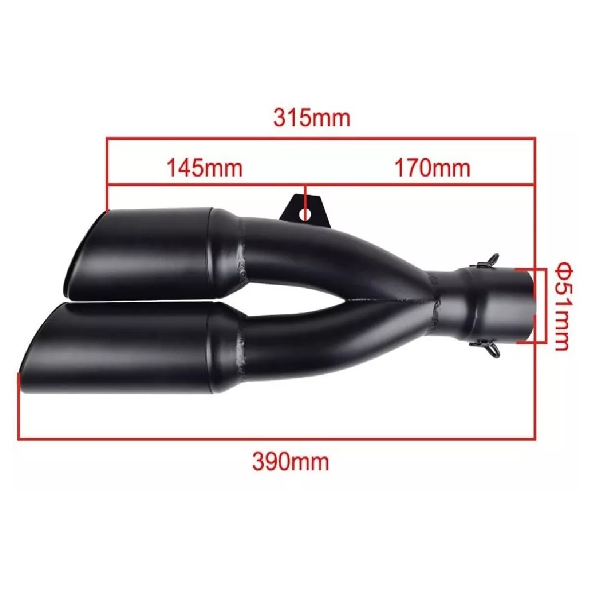 Escape Silenciador Para Moto 38-51mm Doble Escapes Tubos