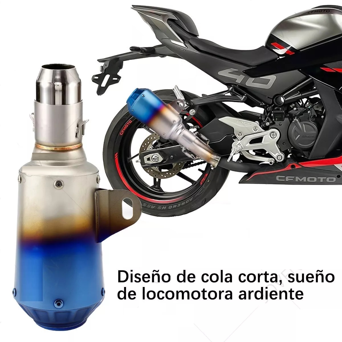 Escape Silenciador Deportivo Moto Universales Cortos 260 Mm