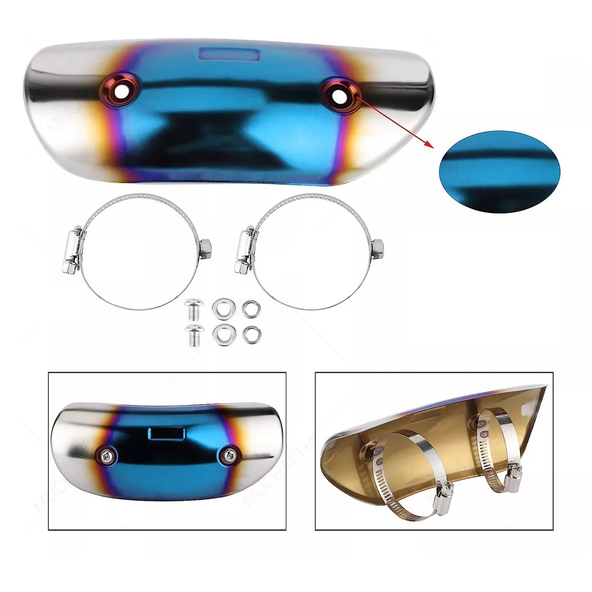 Cubierta Tapa Tubo Escape Universal De Anti-escaldado Azul Acero