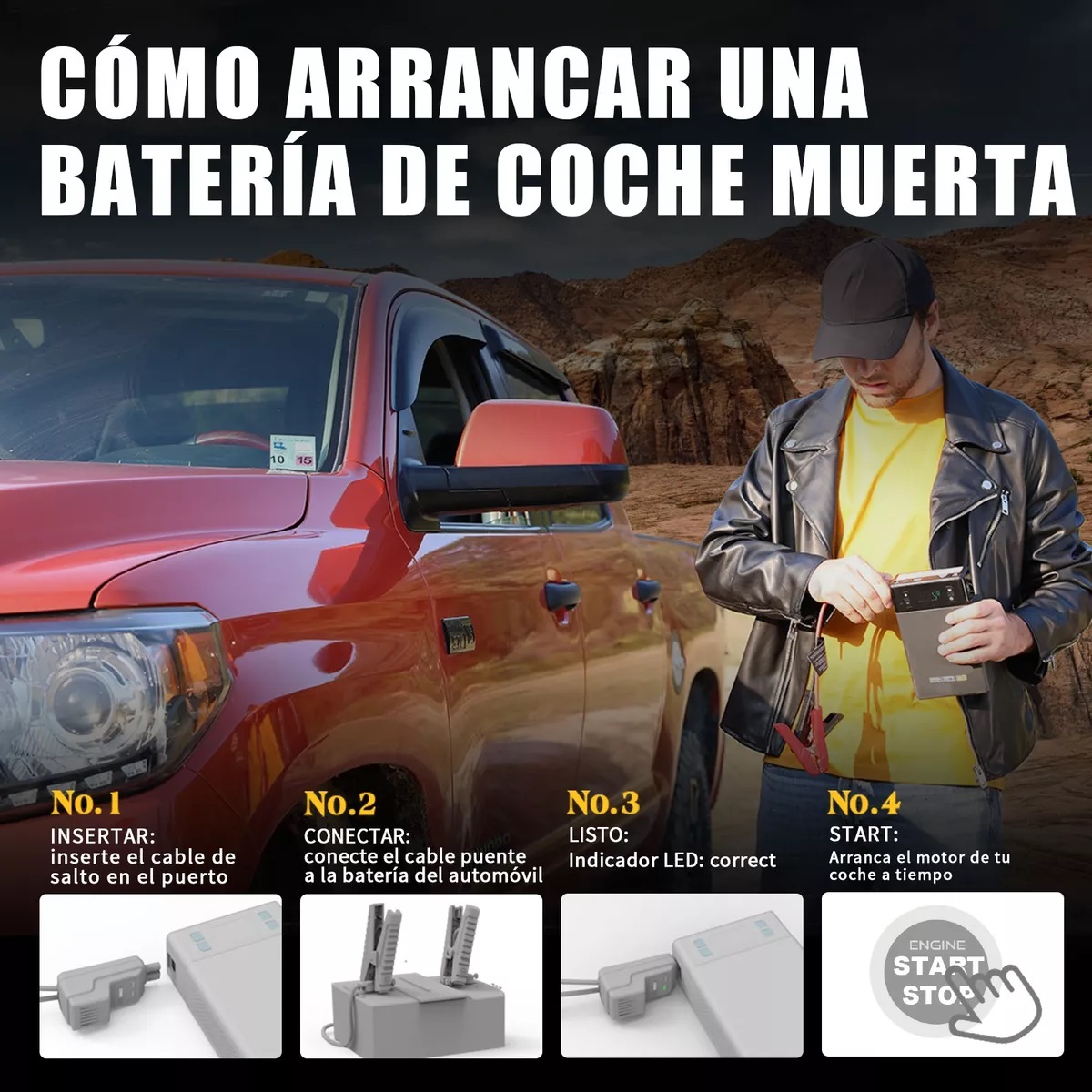 Arrancador De Batería X1 Portátil Compresor Inflador