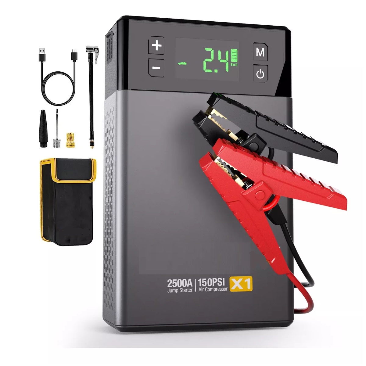 Arrancador De Batería X1 Portátil Compresor Inflador