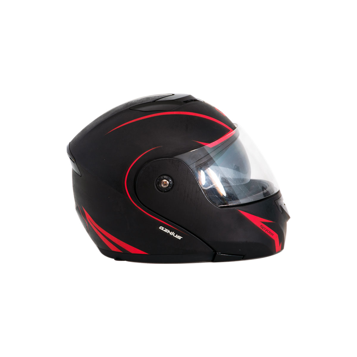 Casco Para Moto Abatible Genius Xl Negro Rojo