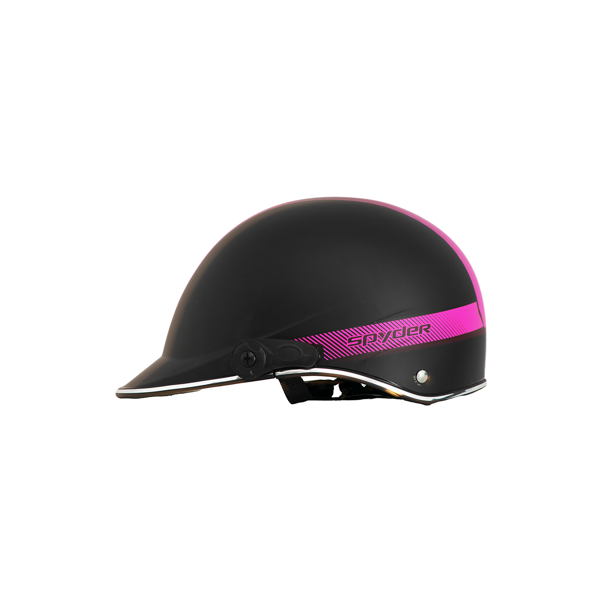 Casco Cachucha Para Moto Hook Negro Rosa
