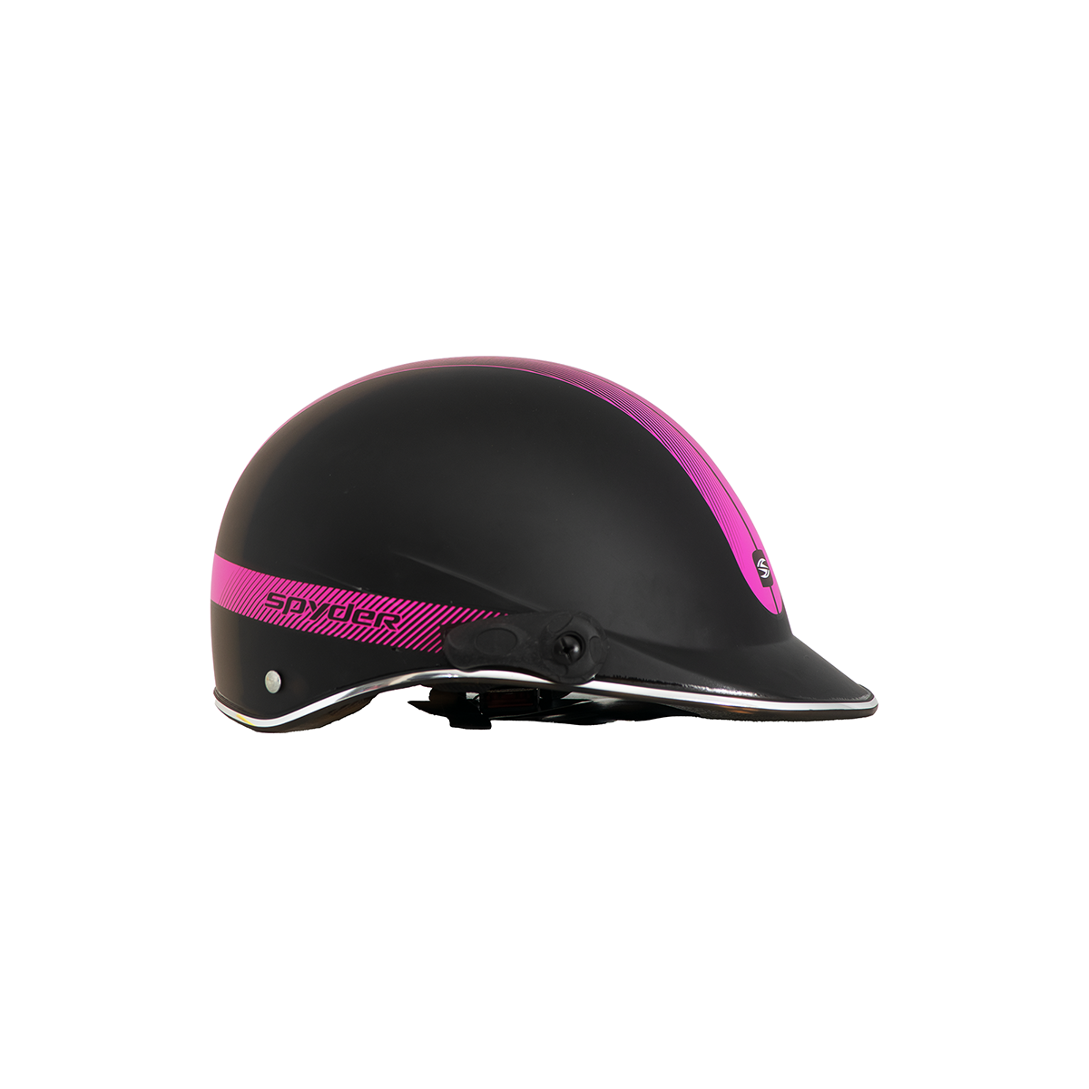 Casco Cachucha Para Moto Hook Negro Rosa
