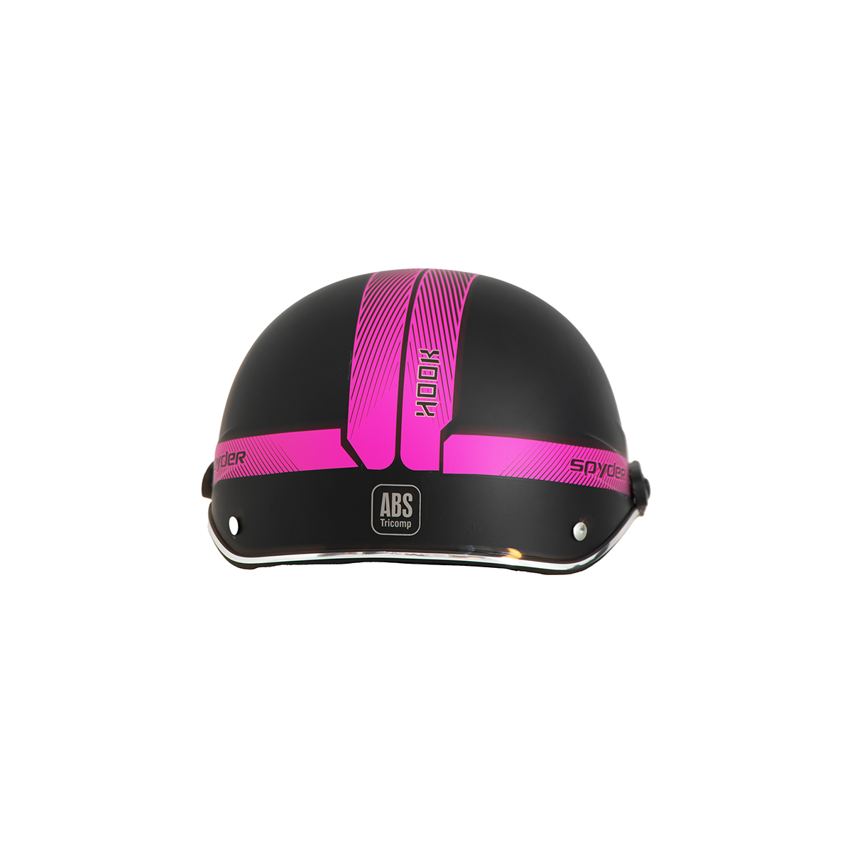 Casco Cachucha Para Moto Hook Negro Rosa