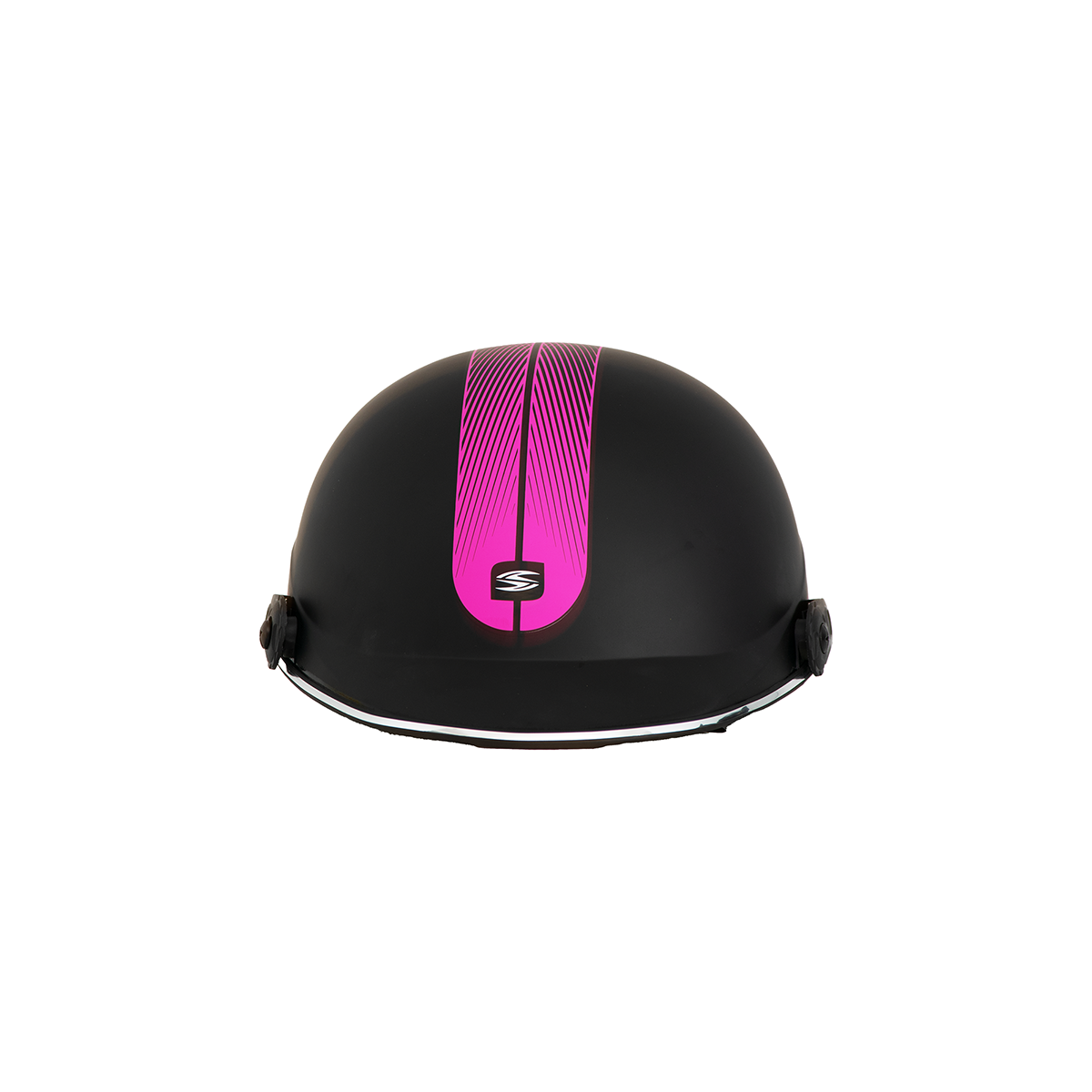 Casco Cachucha Para Moto Hook Negro Rosa