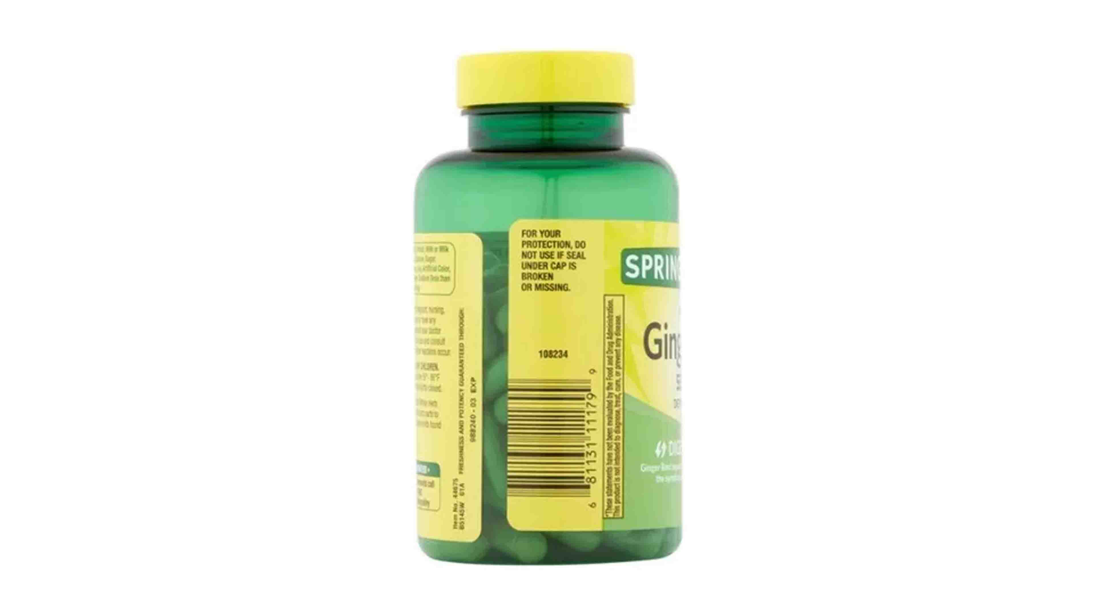Raiz de Jengibre 550mg Spring Valley 100 capsulas Ginger Root 