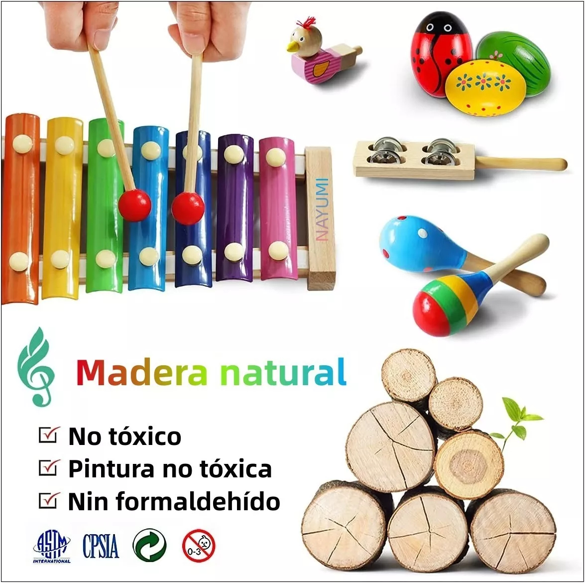 Instrumentos Musicales Percusión De Madera Para Niños 22pcs