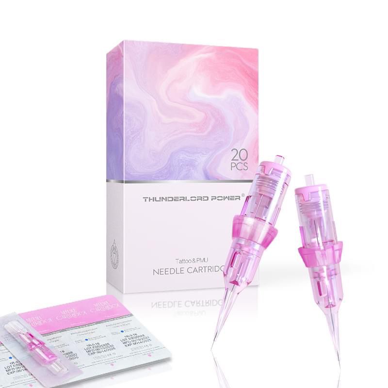 Cartuchos universales THUNDERLORD PINKY para pen rotativa 1005 Flat .30mm ideales para relleno de labios, relleno de estrías, efectos y sombreados