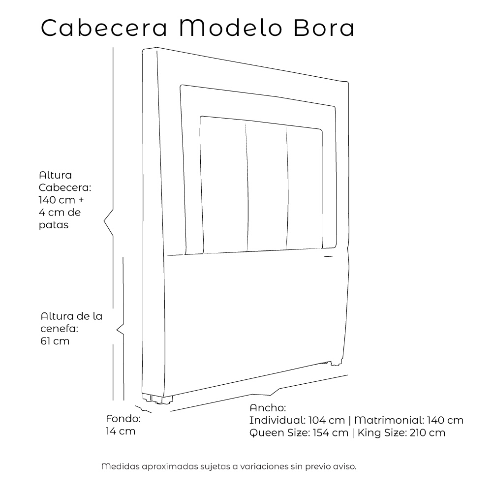 Cabecera Queen Size Dicasa Bora Alessa Rosa/Gante Rosa