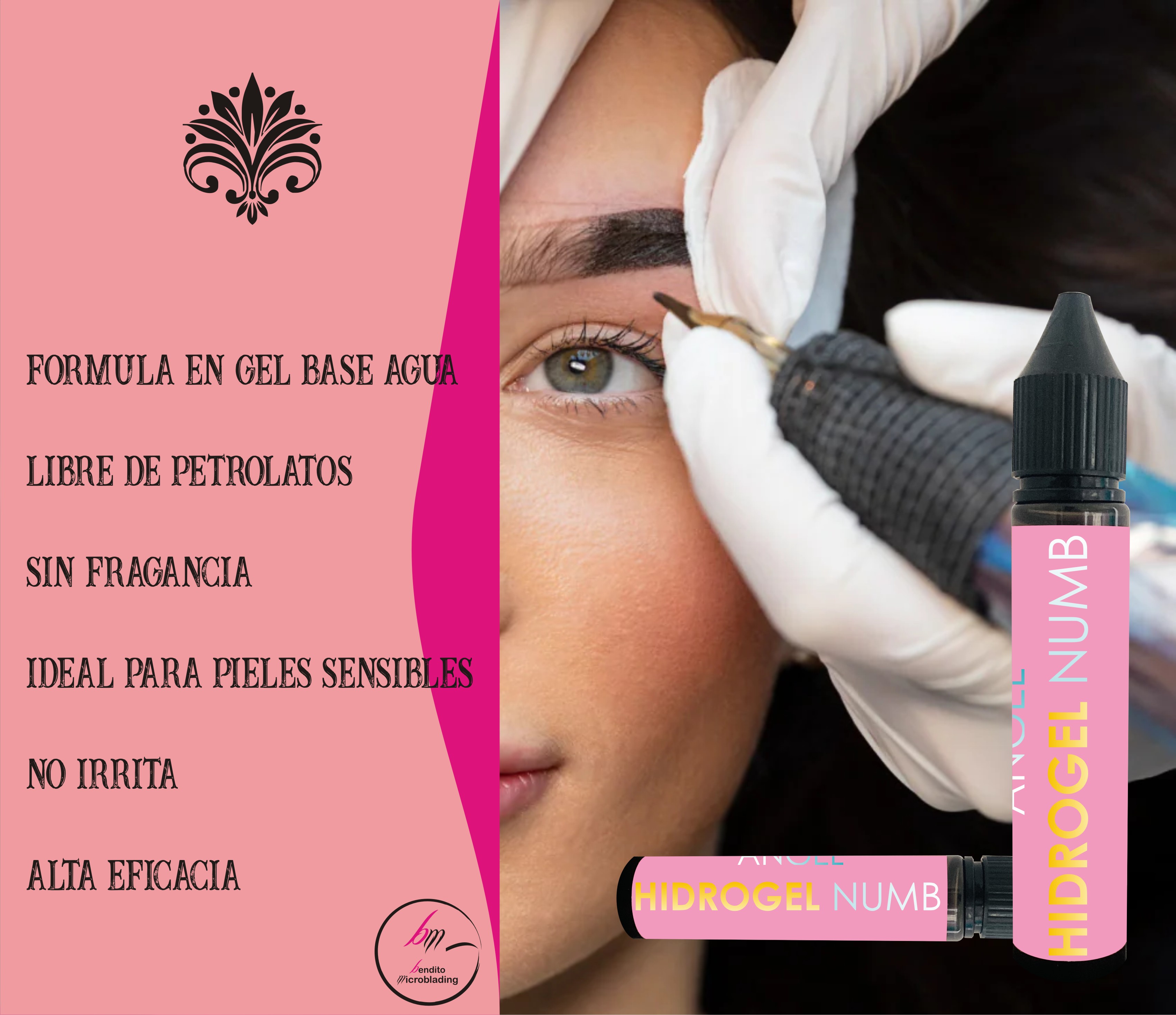 Anestesia microblading piel abierta Ángel Hidrogel Numb, igual a EPIX