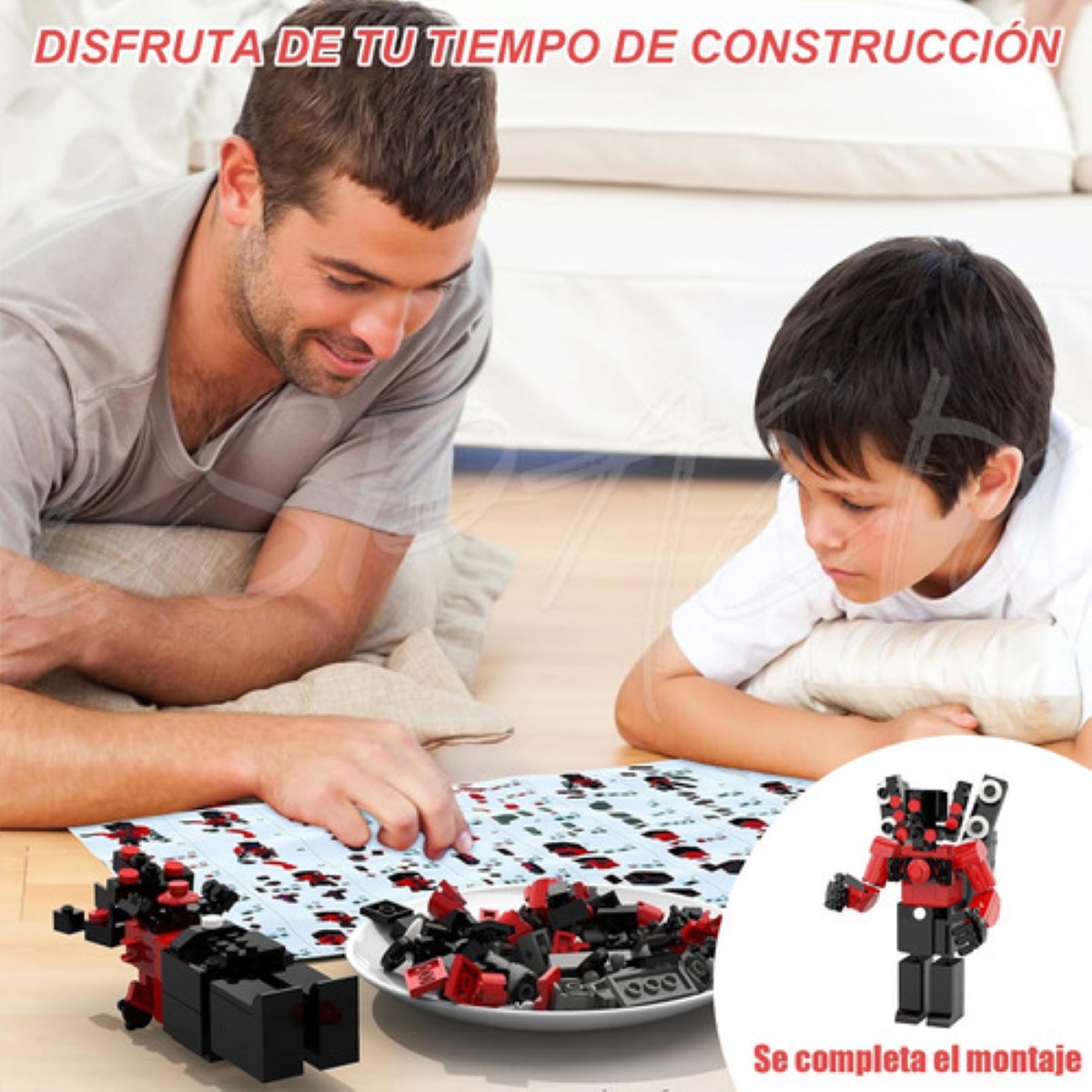 Juguetes De Bloques De Construcción De Inodoro Skibidi 1pcs ROJO