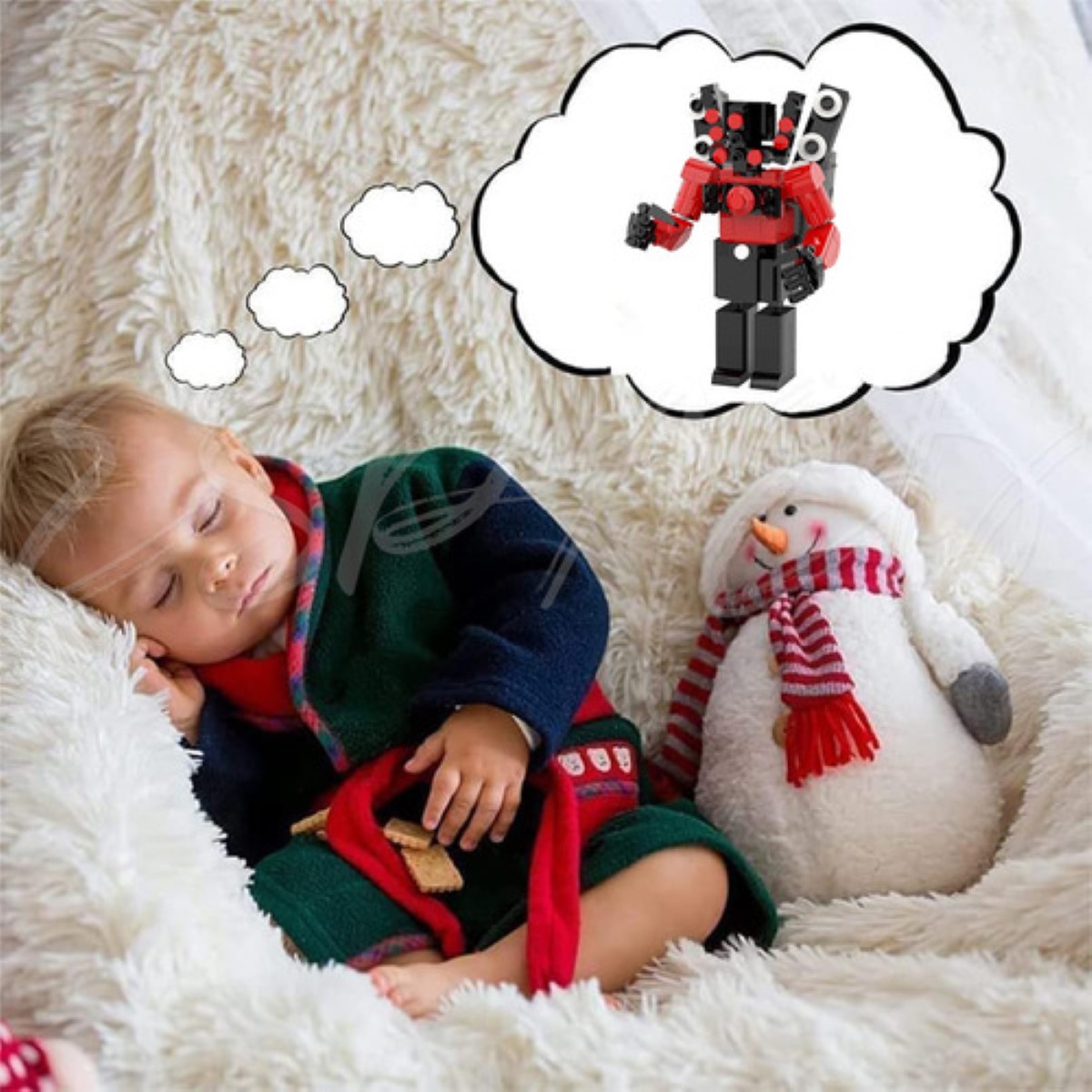 Juguetes De Bloques De Construcción De Inodoro Skibidi 1pcs ROJO