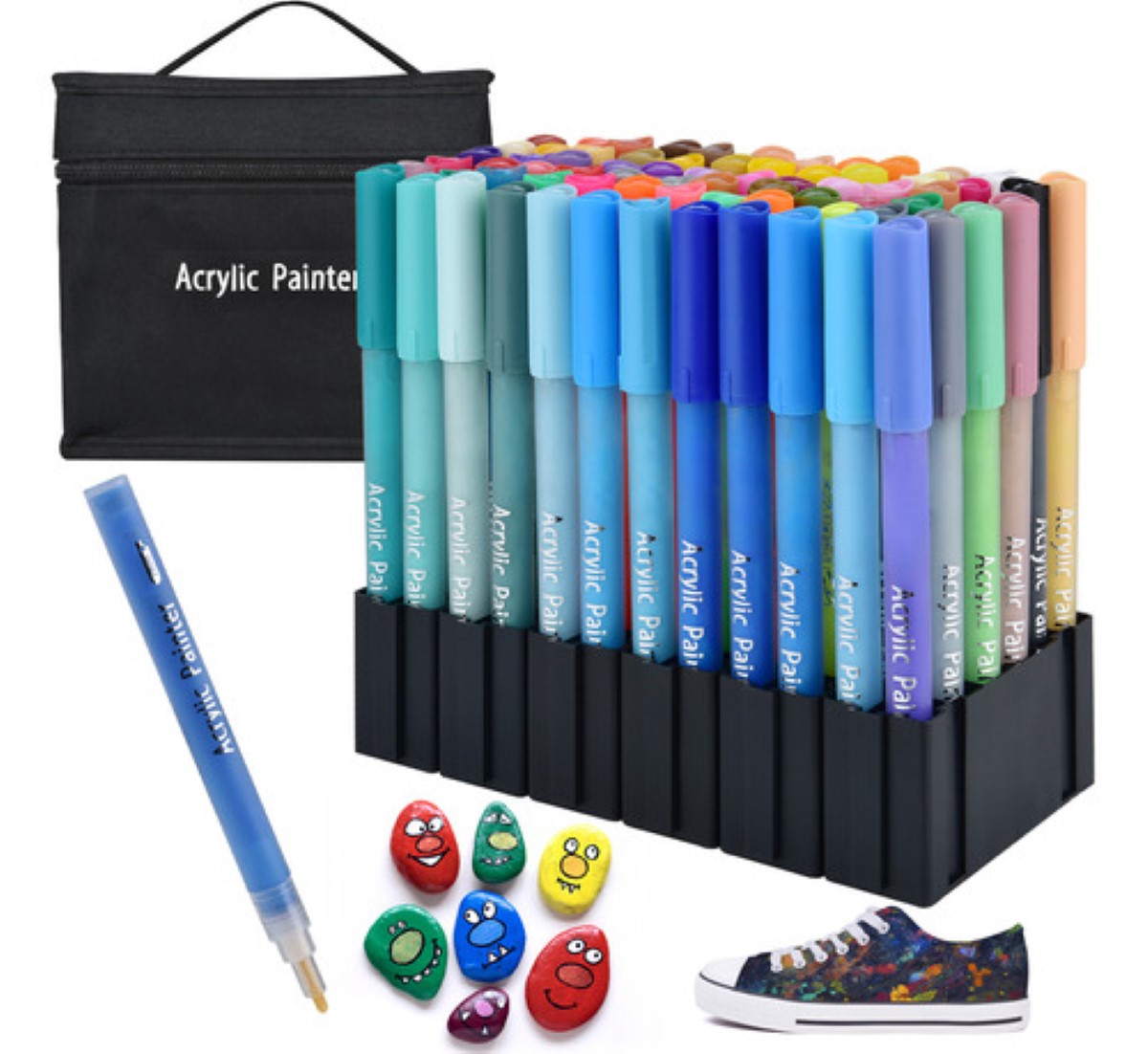72 Plumones Punta Pincel Marcadores Acrílico Colores