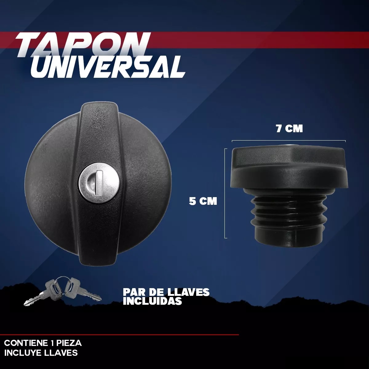 Tapon De Gasolina Universal Rosca Con Llave