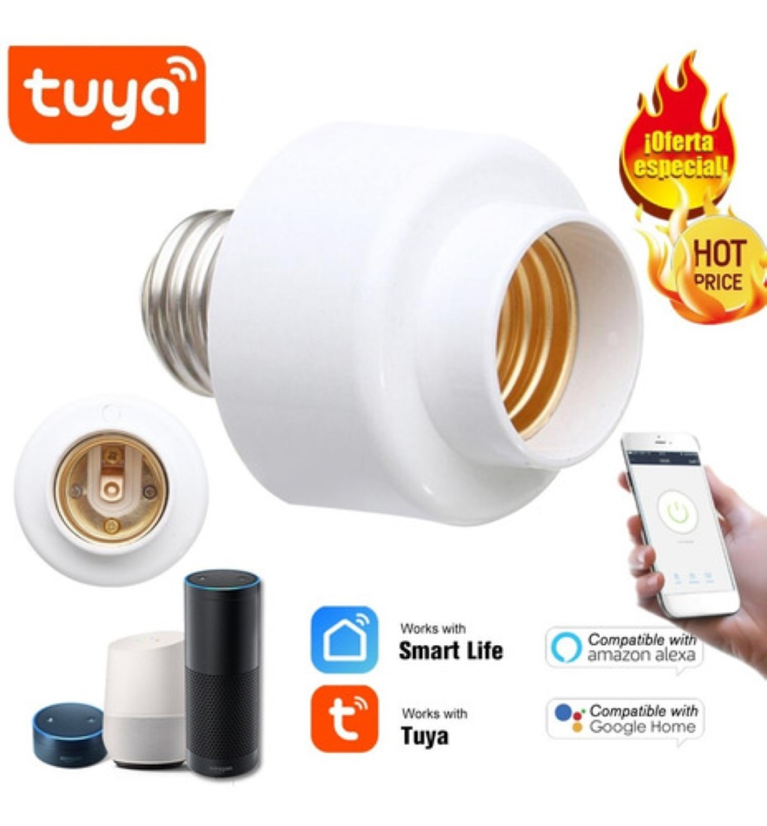 Socket Inteligente Wifi Foco Alexa Smart Blanco