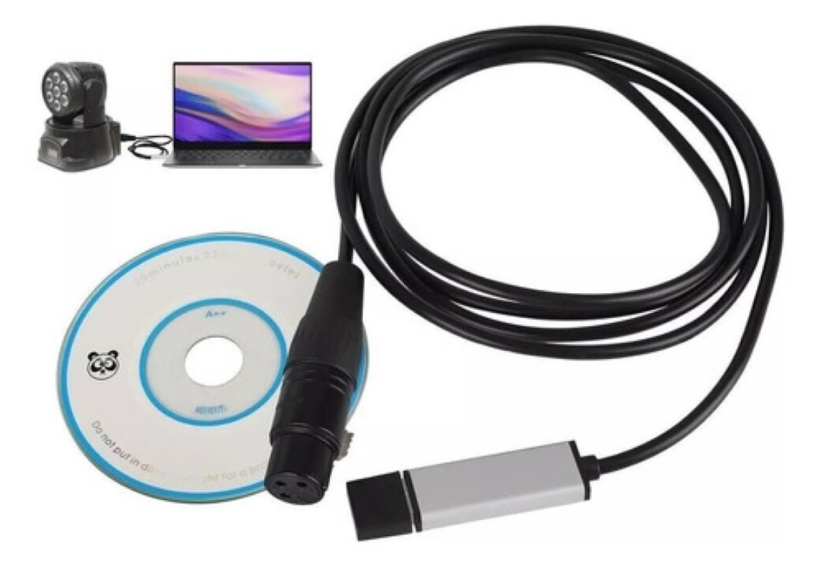 Interface, Usb Dmx 512 Equipo De Audio Interfaz Negro