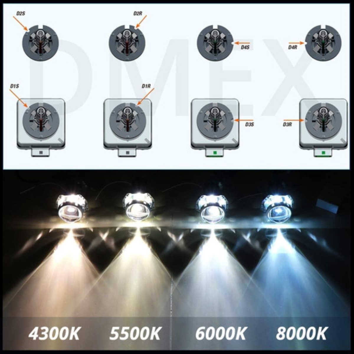 Focos De Coche D3s Hid Xenon Faros Kits 8000k Gris