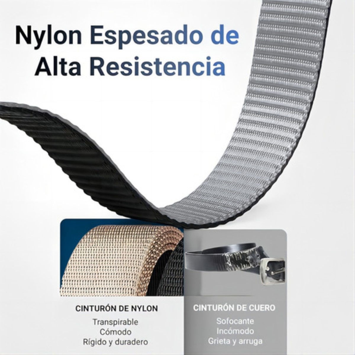 Cinturones Para Hombre Casual De 2pcs Beige/Negro