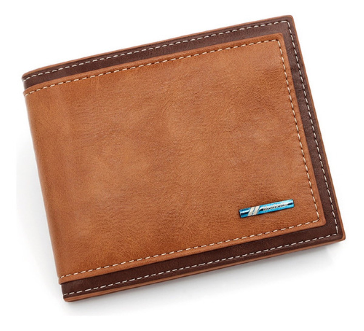 Cartera Para Hombre De Gran Capacidad Pu Billeteras Light coffee