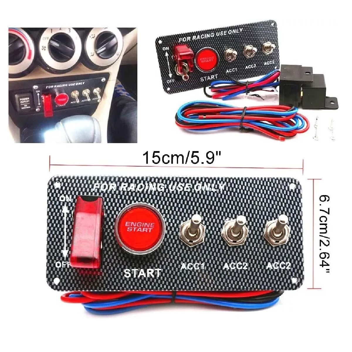 Botón De Arranque Racing Switch Encendido Panel De Auto 12v
