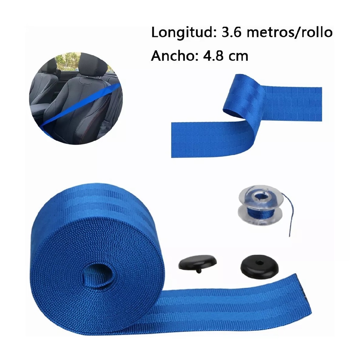 Rollo De Cinturón De Seguridad De Coche De Color Azul Marino
