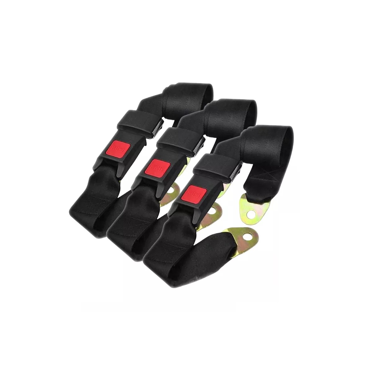 Set 3 Pcs Cinturón De Seguridad De 3 Puntos Con 6 Tornillos